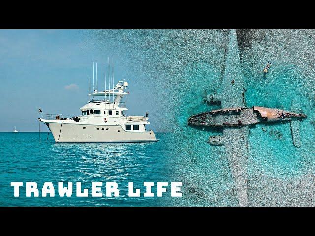 TRAWLER LIFE! Plane wreck and cruising UNDERWAY in The Bahamas! #139