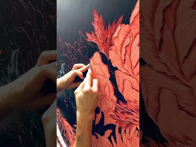 Carved paintings by Hannah Jensen
