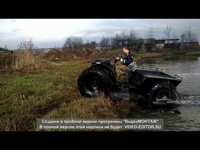 Переплытие водоема, горка на вездеходе ЗИС-СПБ