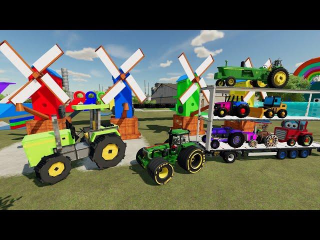 Stock and Custom Tractors in Farming Simulator 22- New Mods Test and Farm Review