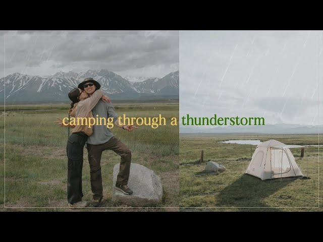 Camping through a thunderstorm 