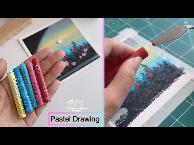 Oil Pastel Drawing-Fluffy Rose || pastel drawing step by step for beginners || Creative Arts