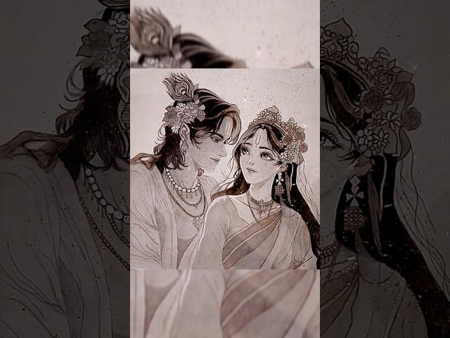  Grace in wisdom, light in thought  #radhakrishna #art #sketch #glitter #radharamanamharehare