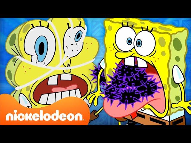 SpongeBob | Najbardziej bolesne sceny ze SpongeBoba  | 60 minut | @SpongeBobOfficial | Nickelodeon