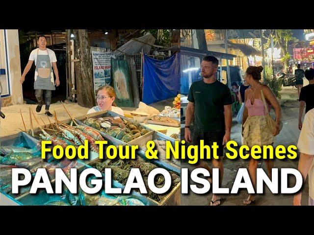 Bohol, Philippines  Panglao Island at Night! STREET FOOD TOUR & NIGHTLIFE SCENES on Alona Beach