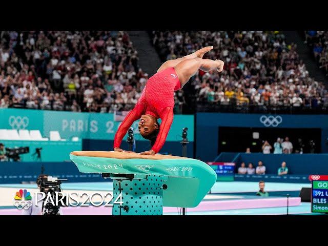 Simone Biles adds ANOTHER gold medal by crushing the vault at Paris Olympics | NBC Sports