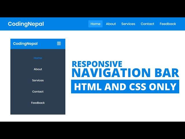 How to Create Responsive Navigation Bar using HTML and CSS