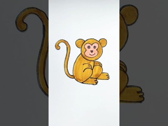 Monkey drawing tutorial #art #drawing #painting #shorts #artist