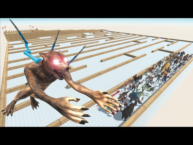 ESCAPE FROM ALIEN WEREWOLF - LAST SURVIVOR - MAZE COURSE - ARBS - Animal Revolt Battle Simulator