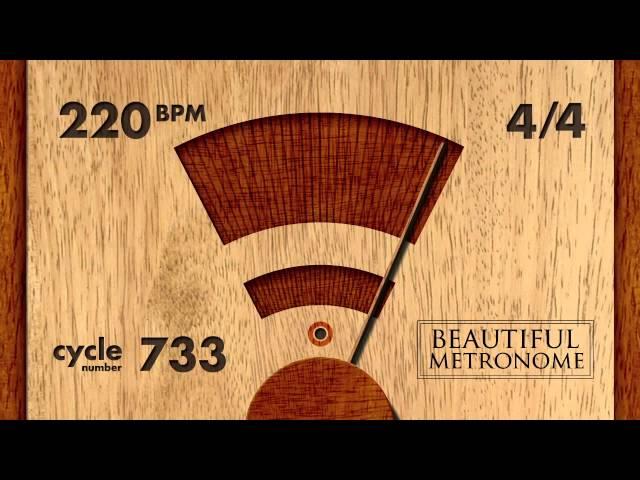 220 BPM 4/4 Wood Metronome HD