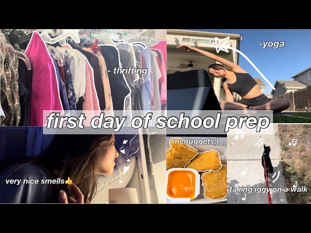 first day of school prep | vlog, yoga, pamper, thrifting, facemask, outfit༉‧₊˚.