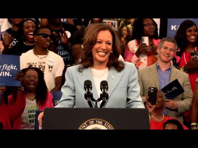 Vice President Kamala Harris speaks about Trump remarks during Atlanta campaign event