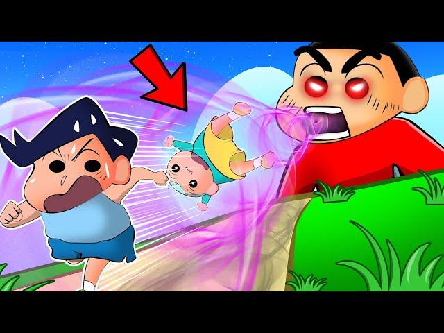 Hungry Shinchan Become Big Eater To Eat His Friends  | Roblox Be A BigEater | Funny Game 