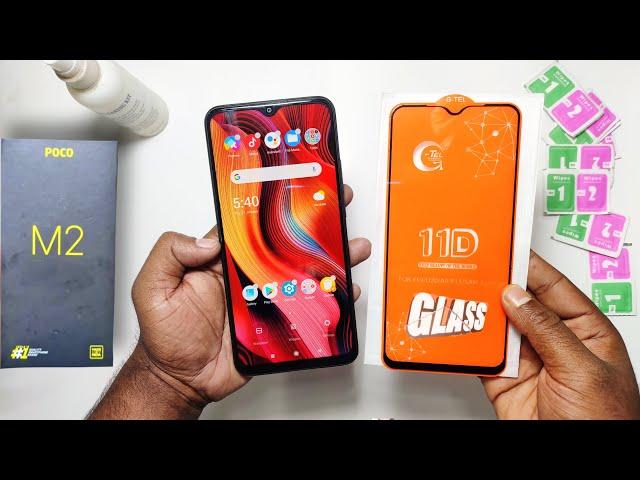 POCO M2 Glass Protector Installing | Best Glass Protector 21D glass | 6D  5D glass