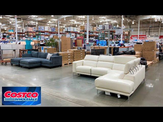 COSTCO FURNITURE SOFAS COUCHES ARMCHAIRS CONSOLE TABLES SHOP WITH ME SHOPPING STORE WALK THROUGH