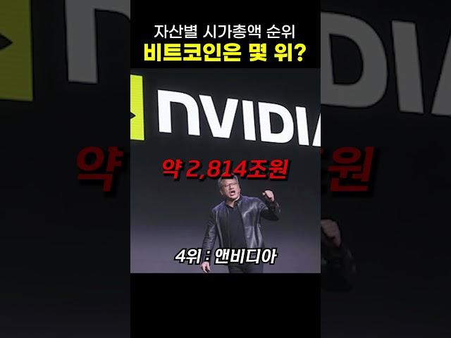 자산별 시가총액 순위  /비트코인은 몇 위일까?