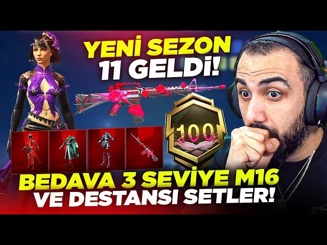 YENİ SEZON 11 ROYALE PASS GELDİ!! BEDAVA 3 SEVİYE M16A4 VE YENİ DESTANSI SETLER! | PUBG MOBILE