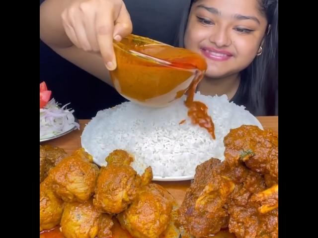 ASMR: EATING SPICY MUTTON CURRY BASMATI RICE || #shorts #mukbangn#asmreating #mukbangasmr #asmr