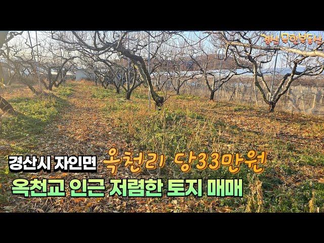 자인면 옥천교 인근 당33만원 토지 / 옥천리 인근 저렴한 급매 토지 / 농막ok 농수걱정 없는 토지