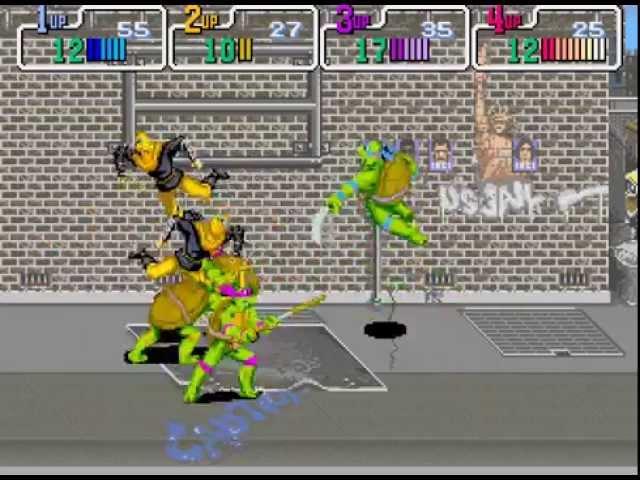 Teenage Mutant Ninja Turtles arcade 4 player Netplay 60fps