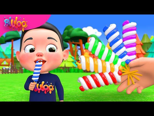 lollipops finger family song nursery rhymes | BluLoo Nursery Rhymes & Kids Songs