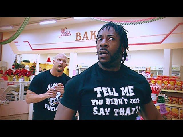 Stone Cold & Booker T Supermarket Brawl! What?