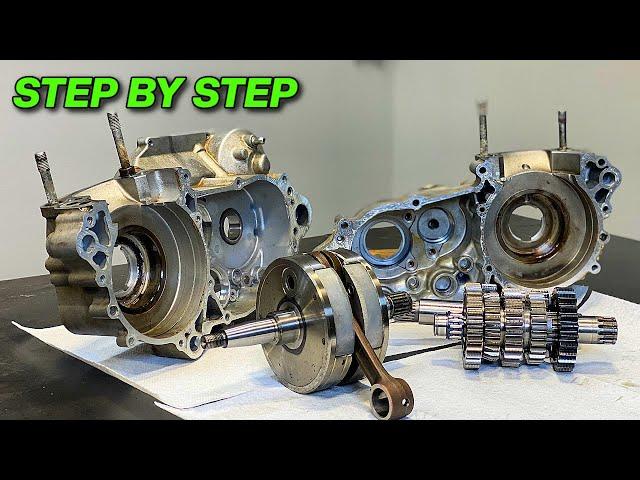 How to Split Cases on a Kawasaki KX250 - Transmission, Crank, and Bearing Removal
