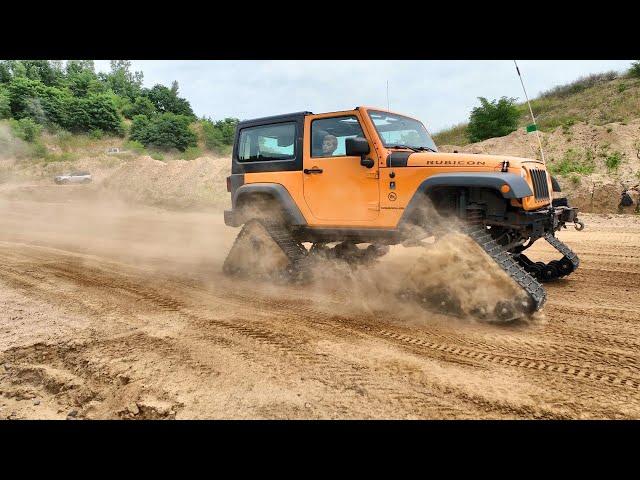 We got tank tracks for our Jeep Wrangler!