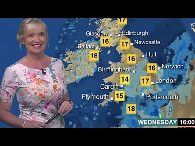 BBC Weather: Carol Kirkwood red-faced after THIS epic blunder as she wows in tight florals