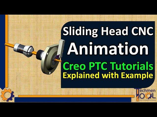 Sliding Head CNC Machine 3D Animation | Creo PTC Tutorials | CAD | for Beginners