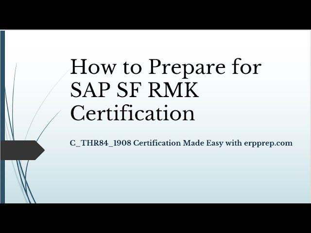 Best Study Guide for SAP SuccessFactors Recruiting Marketing Certification