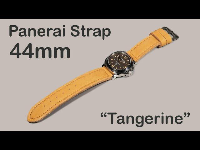 Panerai 44mm Strap "Tangerine" 24mm wide, thick and super soft on Panerai Luminor Marina PAM00608
