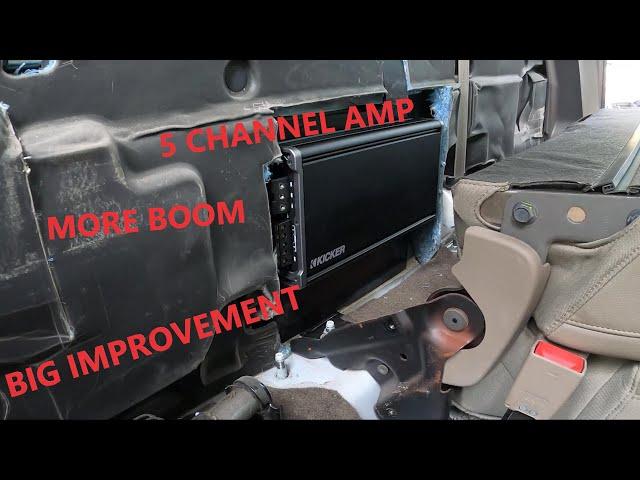 2014 GMC Sierra JL stealth console sub and a kicker 5 channel amp install