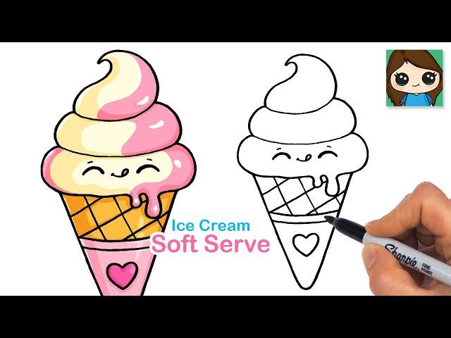 How to Draw Soft Serve Ice Cream  Cute Food Art