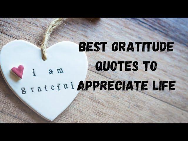 Best Gratitude Quotes to Appreciate Life