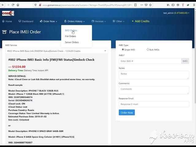 How to order imei services at gsmservice.uz