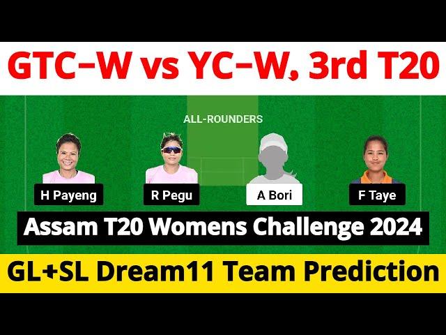 GTC-W vs YC-W Dream11 Prediction | GTC-W vs YC-W Dream11 | GTC-W vs YC-W Dream11 Prediction