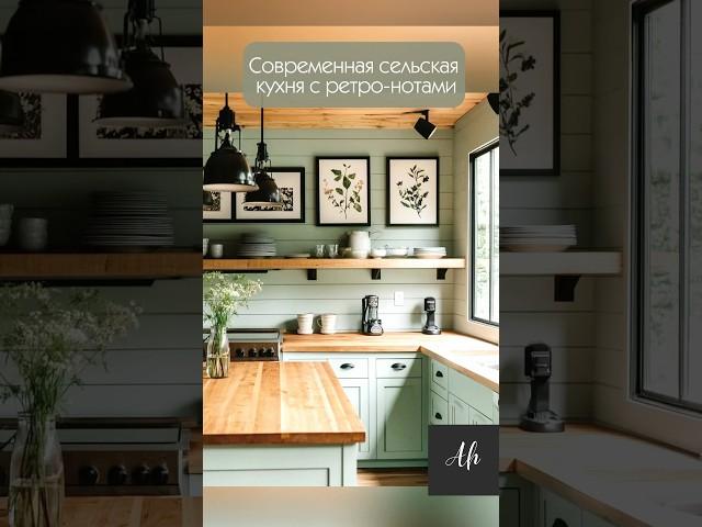 Современная сельская кухня с ретро-нотами. ДИЗАЙН КУХНИ.