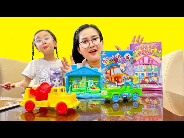 Cam Cam review hộp kẹo lắp ghép ô tô: xe trộn bê tông, xe địa hình - Cam Cam TV.