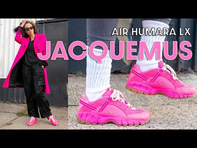 ON TREND!  JACQUEMUS x NIKE AIR HUMARA LX Pink Flash On Foot Review How to Style