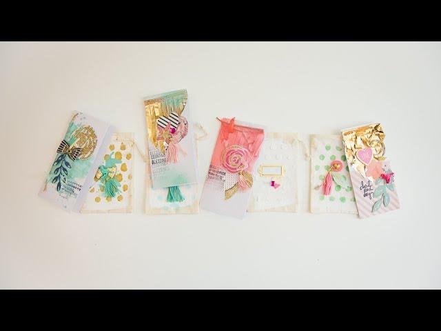 4 Cards and Muslin Envelopes Tutorial with Wilna