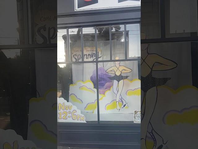 Tillie Walden's SPINNING window display at Comix Experience