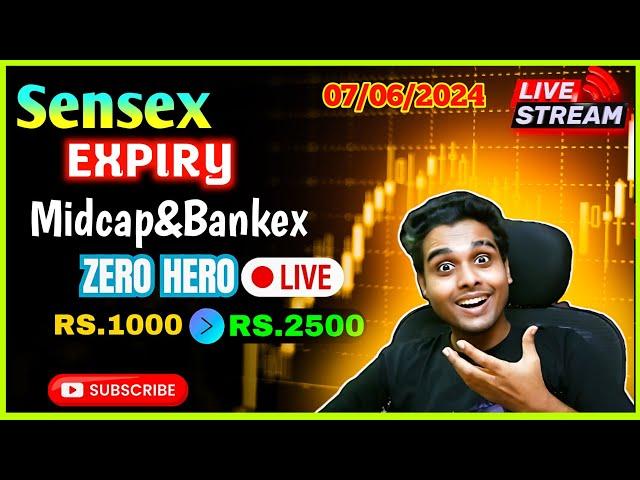 Sensex Expiry Zero Hero, Midcap & Bankex Expiry, Nifty50, Bank, Finnifty Options Trading 07/06/2024