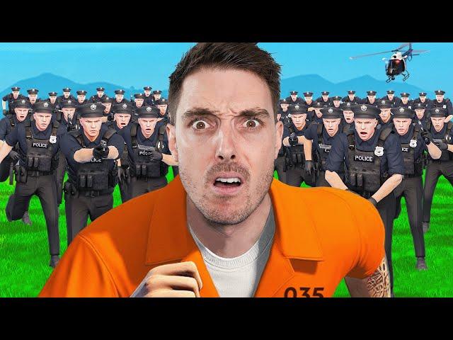 100 Cops vs 10 Escaped Prisoners in GTA