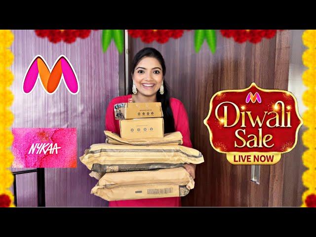 Shopping Haul  Amazing Discounts on Myntra & Nykaa | Dress-Footwear-Makeup |  Diwali Sale ️