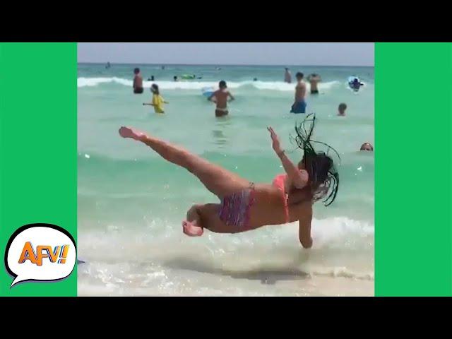 Surf's DOWN For This GIRL!  | Funny Fails | AFV 2019