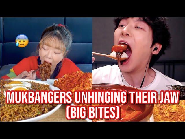 mukbangers UNHINGING their jaw (big bites)