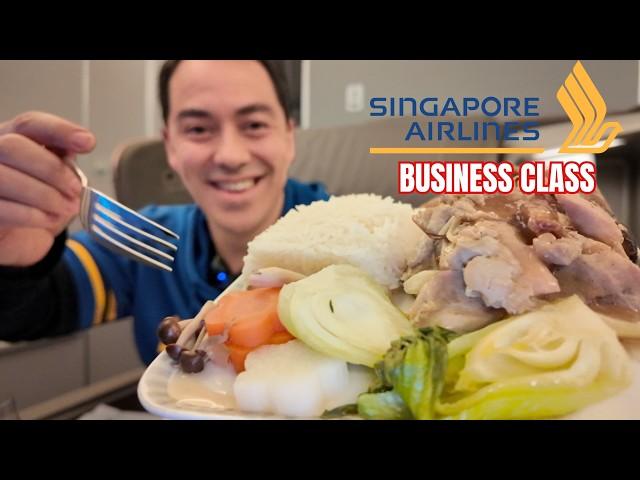 Everything I Ate On Singapore Airlines Business Class | Seattle to Singapore