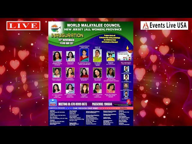 WORLD MALAYALEE COUNCIL  NEW JERSEY  ALL WOMEN’S PROVINCE INAUGURATION CEREMONY   by: A ONE TV