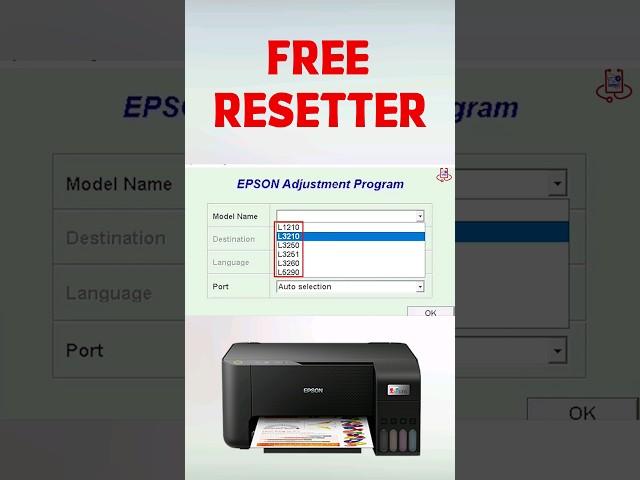 Free Epson L1210, L3210, L3250, L3251, L3260, L5290 Reset Tool. #epsonl3250 #epsonl3210